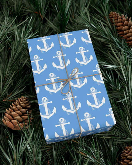 Nautical Elegance: Premium Anchor Gift Wrapping Paper Collection
