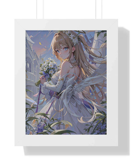 Chic Eco-Friendly Anime Girl Vertical Art Print for Sustainable Home Decor