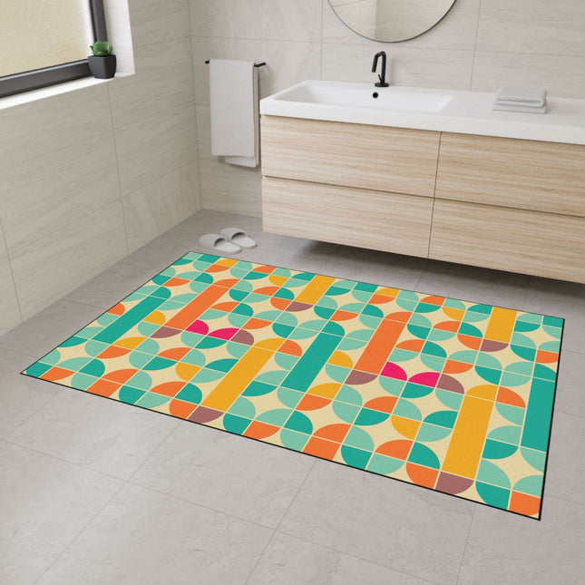 Sophisticated Non-Slip Geometric Polyester Area Rug