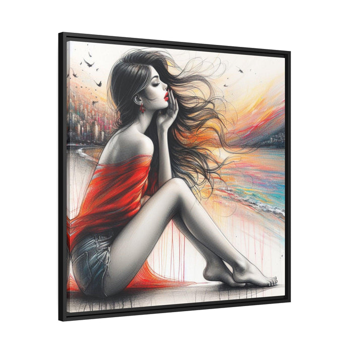 Sophisticated Lady - Valentine Matte Canvas Wall Art Collection with Sleek Black Frame