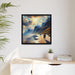 The Elegant Ocean Oasis - Premium Canvas Art in Sleek Black Frame