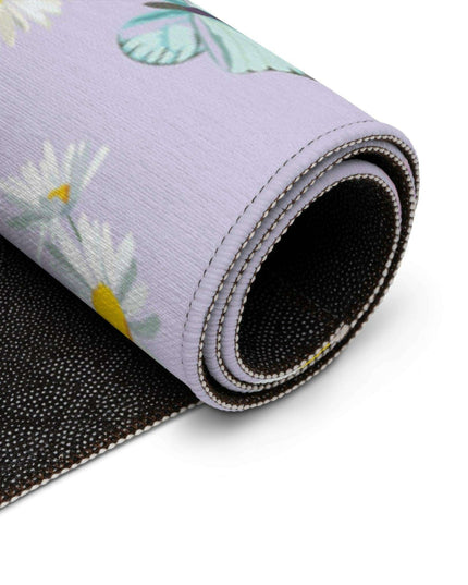 Elegant Poppy Floral Area Rug in Purple - Soft, Non-Slip, Multiple Sizes Available