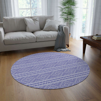 Opulent Chenille Round Rug for Winter Elegance - 60" Grande Edition