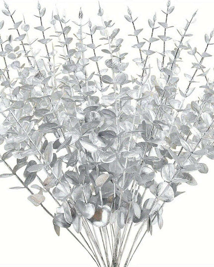 Elegant Golden Eucalyptus Stem Bundle - 15 Pieces for Festive Home Decor