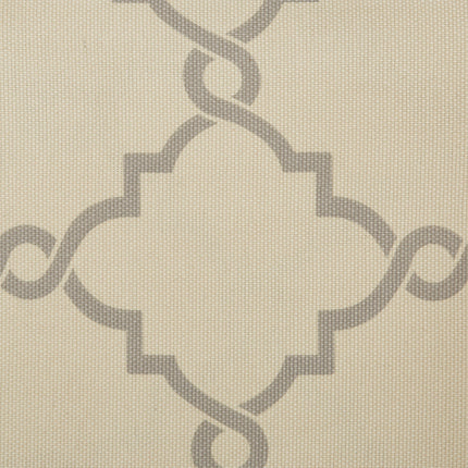 Room & Decor Fretwork Print Grommet Top Window Valance, 50x18", Beige