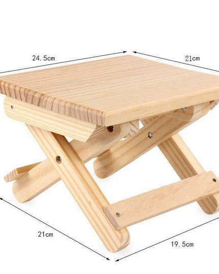 Children's Compact Folding Wooden Step Stool - Perfect for Outdoor Fun and Practical Seating