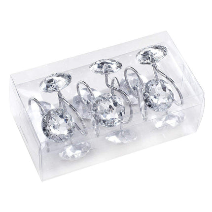 Rhinestone Shower Curtain Hooks – Acrylic, Set of 12