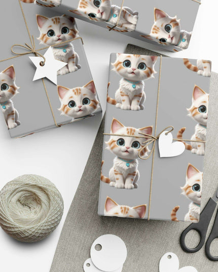 Eco-Conscious Cat Lover's Christmas Gift Wrap Set