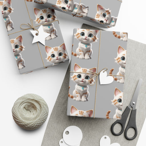 Meow Cat Eco-Friendly Gift Wrap Set: Matte & Satin Finishes for Stylish Presents