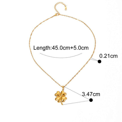 18K Gold Plated Four-Leaf Clover Pendant Necklace