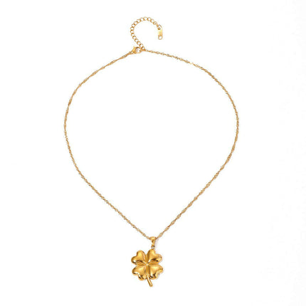 18K Gold Plated Four-Leaf Clover Pendant Necklace