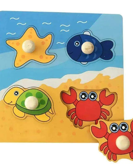 Interactive Montessori Wooden Puzzle Set - Fun Learning Toy for Early Childhood Development