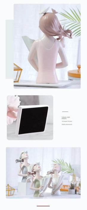 Nordic Elegance Butterfly Maiden Resin Vase - Chic Decorative Accent for Your Home