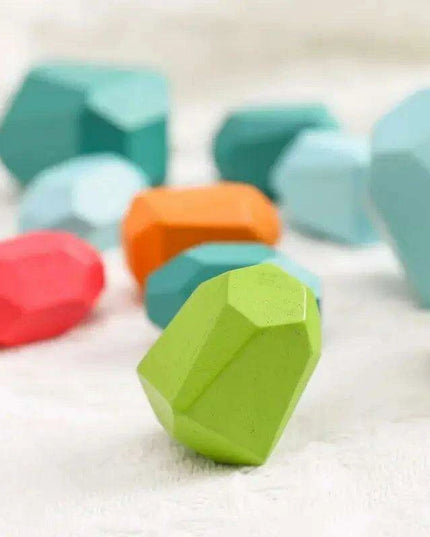 Colorful Wooden Building Blocks Kit for Creative Learning and Logical Development