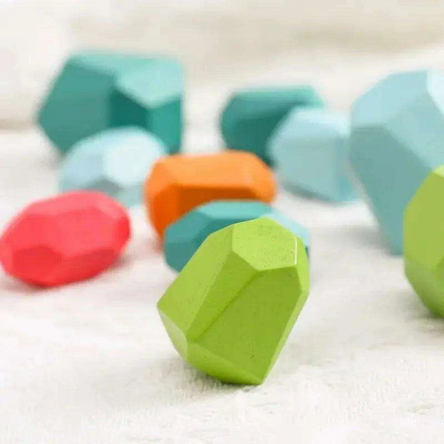 Colorful Wooden Building Blocks Kit for Creative Learning and Logical Development