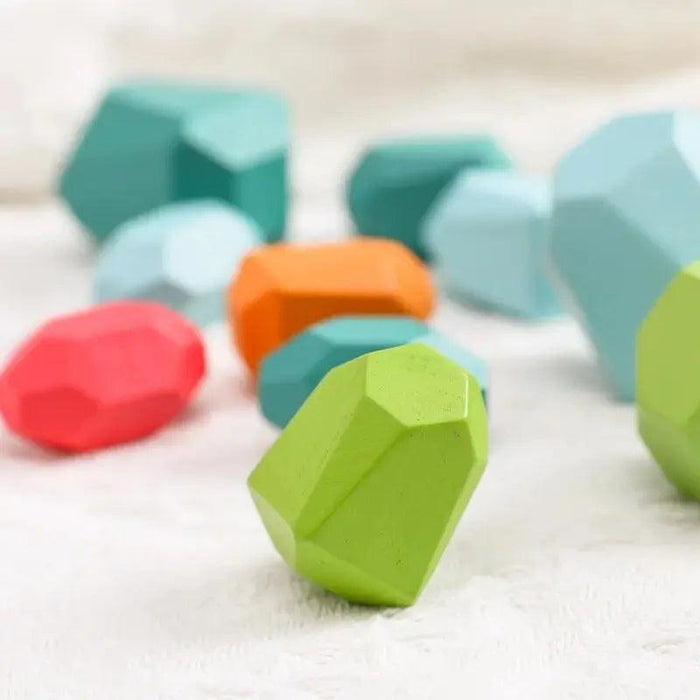 Colorful Wooden Building Blocks Kit for Creative Learning and Logical Development