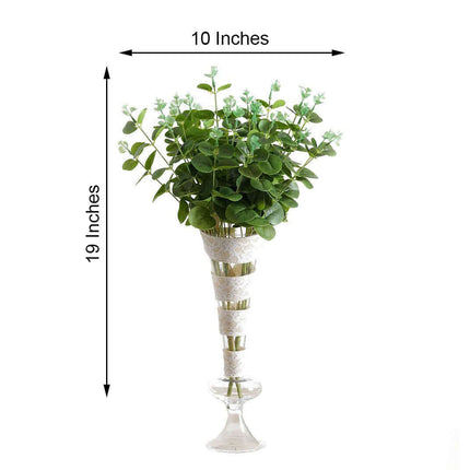 AliKopy 19" Light Green Artificial Eucalyptus Bouquet - Realistic & Lu