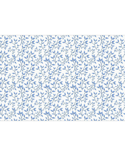 Chic Customizable Blue Floral Gift Wrap Paper Set: Premium Eco-Friendly Matte and Satin Finishes with Multiple Size Choices