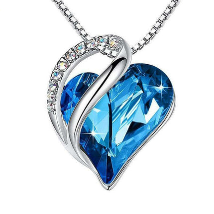 Geometric Heart Pendant Necklace in 925 Silver for Women
