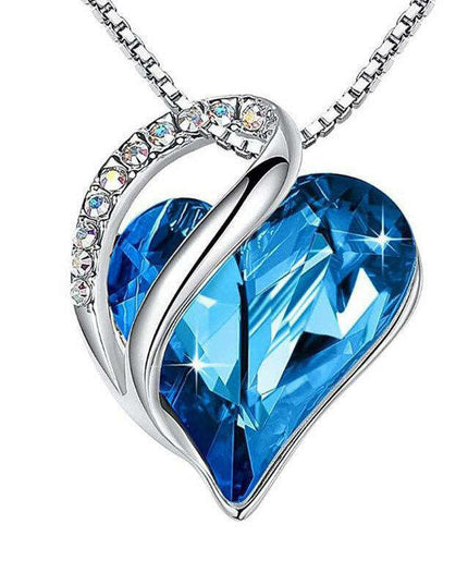 Geometric Heart Pendant Necklace in 925 Silver for Women