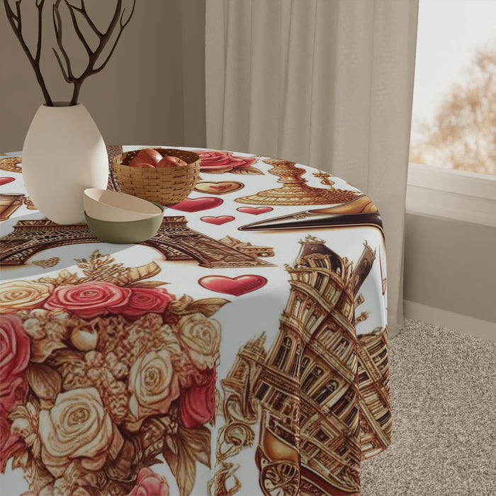 Spring Blossom French Chic Square Tablecloth | 55.1" x 55.1" Polyester Dining Cloth