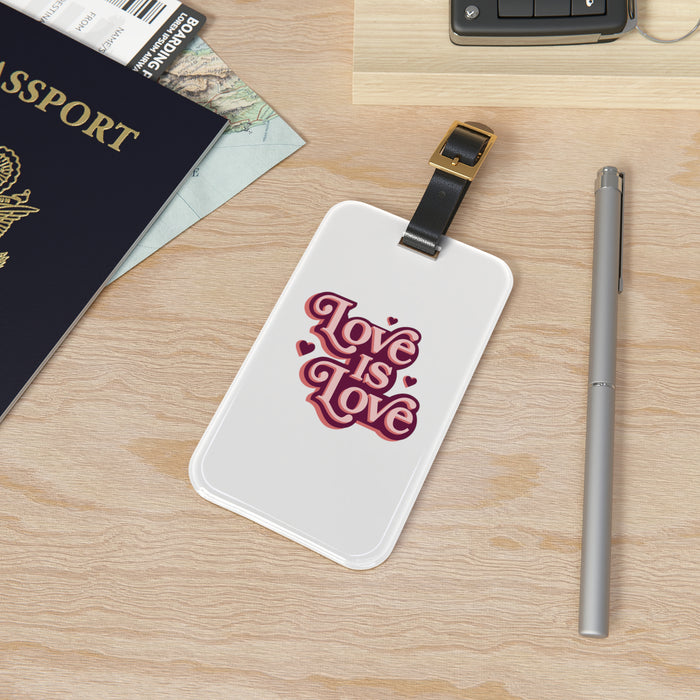 Love is Love Customizable Travel Tag with Elegant Leather Strap