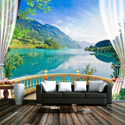 Peekaboo Studio Living Room TV Wallpaper - Elegant Design, Easy Instal