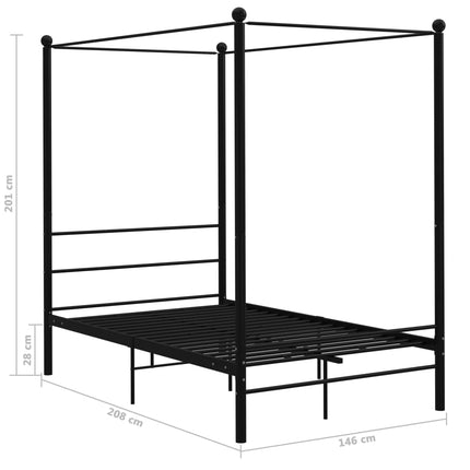 Peekaboo Studio Elegant Canopy Bed with Adjustable Height & Soft Drape