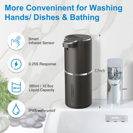 Peekaboo Studio Touchless Foaming Soap Dispenser, 380ml, USB Rechargea
