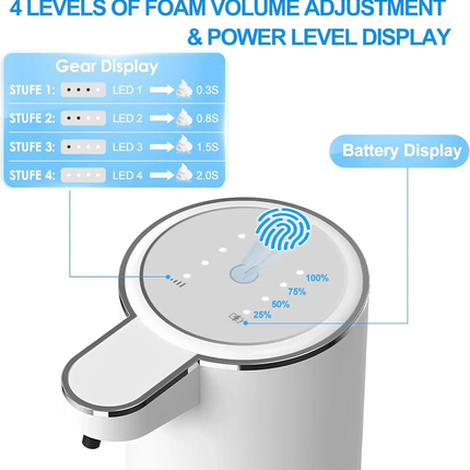 Peekaboo Studio Touchless Foaming Soap Dispenser, 380ml, USB Rechargea