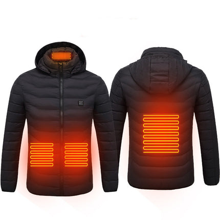 Winter Heated Jacket USB Electric Cotton Coat Zip-up Heater Thermal Cl