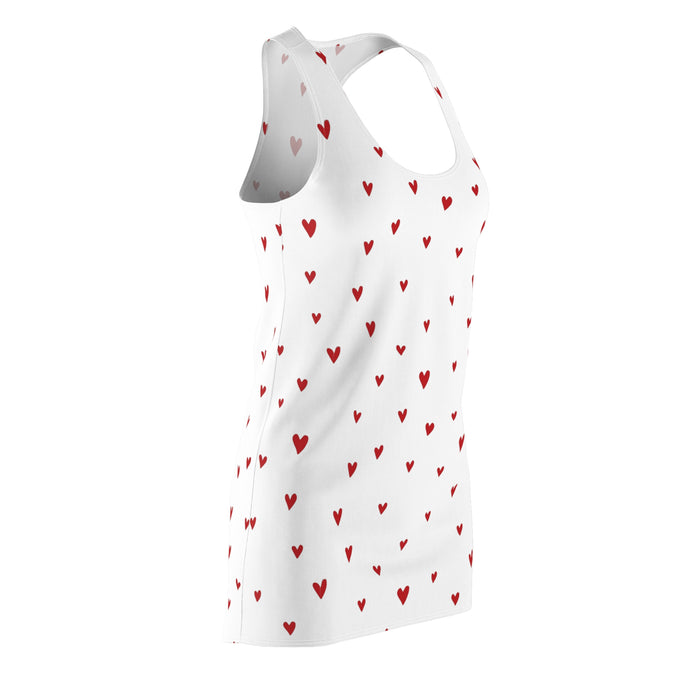 Valentine Red Heart Women's Cut & Sew Racerback Dress - Unleash Your Elegance