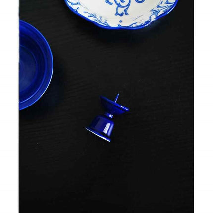 Dark Blue Ceramic Branch Candle Holder – Mini Table Decor Ornament
