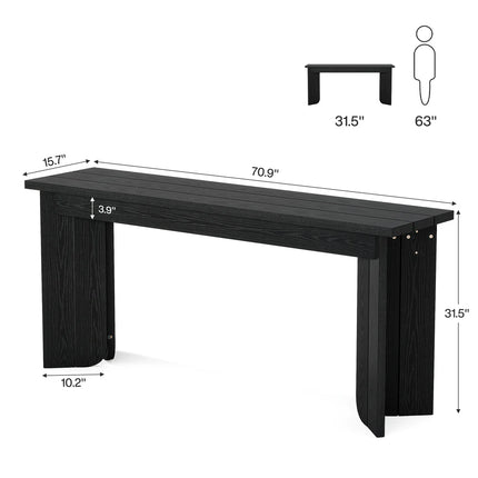 Peekaboo Studio Wooden Console Table with Storage Shelf & Elegant Desi