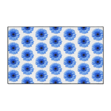 Elegant Blue Daisy Anti-Skid Luxe Area Rug