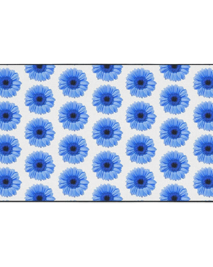 Elegant Blue Daisy Anti-Skid Luxe Area Rug