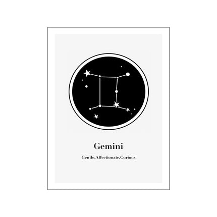 12 Constellation Canvas Art Print Mural Poster