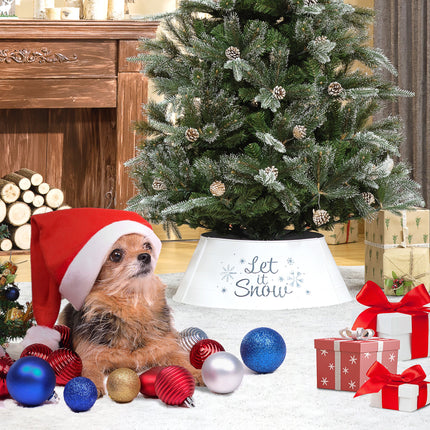 Homcom Steel Christmas Tree Collar - 26" White Ring Skirt Decoration