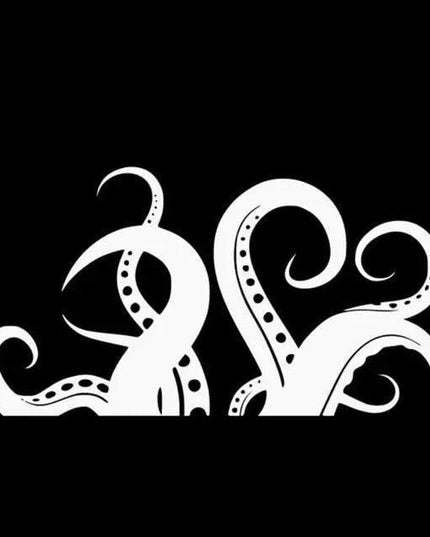 Elegant Octopus Tentacle Vinyl Stickers - Sleek Black/Silver Design for Effortless Customization