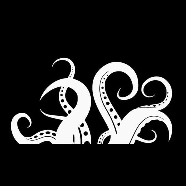 Octopus Tentacles Vinyl Stickers - Stylish Black/Silver Design, Perfect for Car Decoration