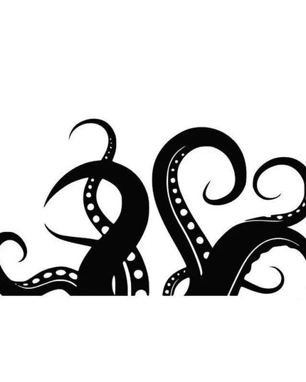 Elegant Octopus Tentacle Vinyl Stickers - Sleek Black/Silver Design for Effortless Customization
