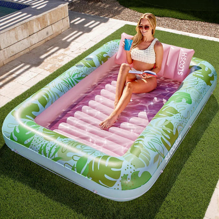 Peekaboo Studio Inflatable Floating Water Bed - Durable & Easy to Infl