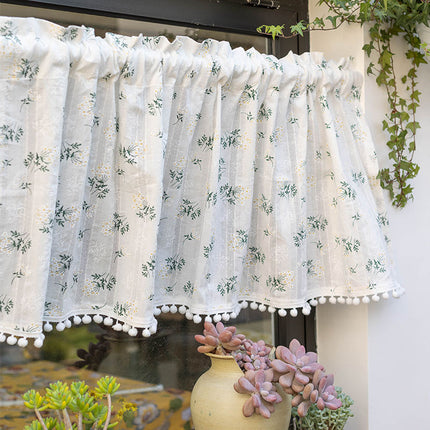 Tassel & Daisy Short Café Curtain | Kitchen & Floating Window, 3 Styles