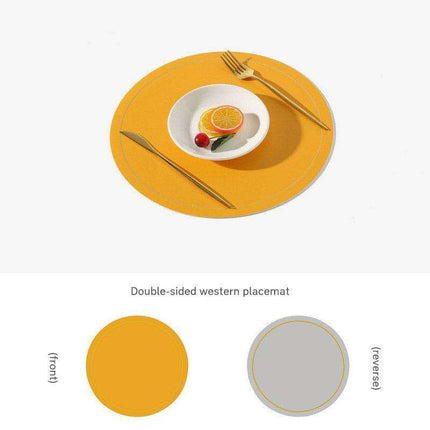 Elegant Circular PVC Leather Dining Placemats for a Luxurious Table Setting