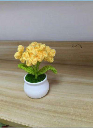 Handcrafted Korean Wool Sunflower Arrangement for Chic Home Elegance