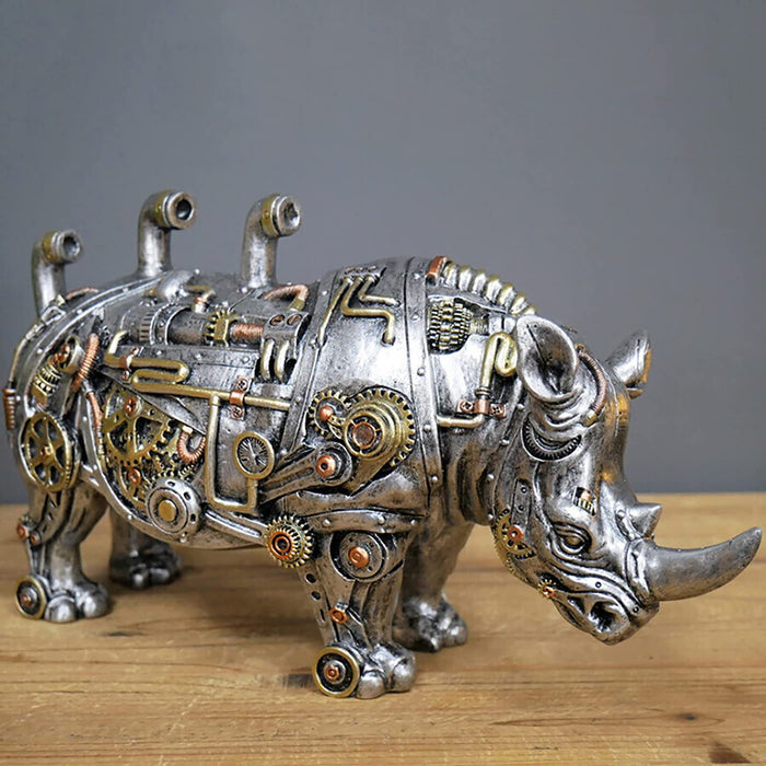 Punk Dog Resin Craft with Mechanical Twist for Unique Home Decor