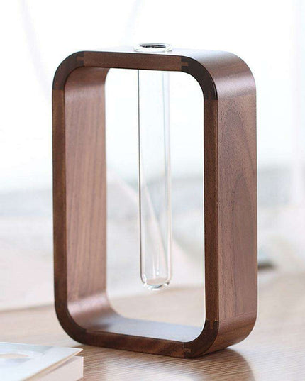 Elegant Black Walnut Hydroponic Planter: Handcrafted Artistry for Your Plant Collection