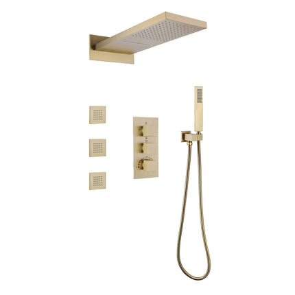 Hidden Luxury Shower System with Built-in Valve, Rainfall Show