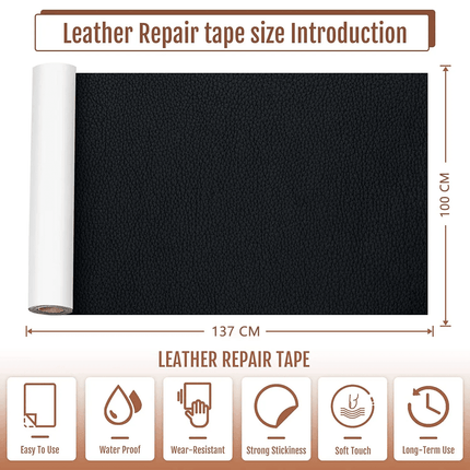 Jumbo XL Luxe Litchi Leather Repair Stickers - Stylish Solutions for Elegant Furniture Fixes