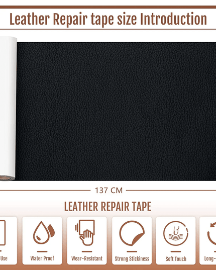 Jumbo XL Luxe Litchi Leather Repair Stickers - Stylish Solutions for Elegant Furniture Fixes